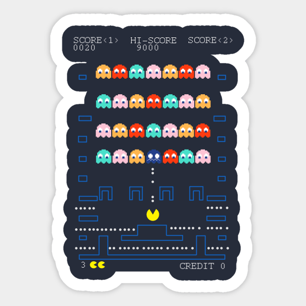 Pacman Space Invaders's Sticker by PanosStamo